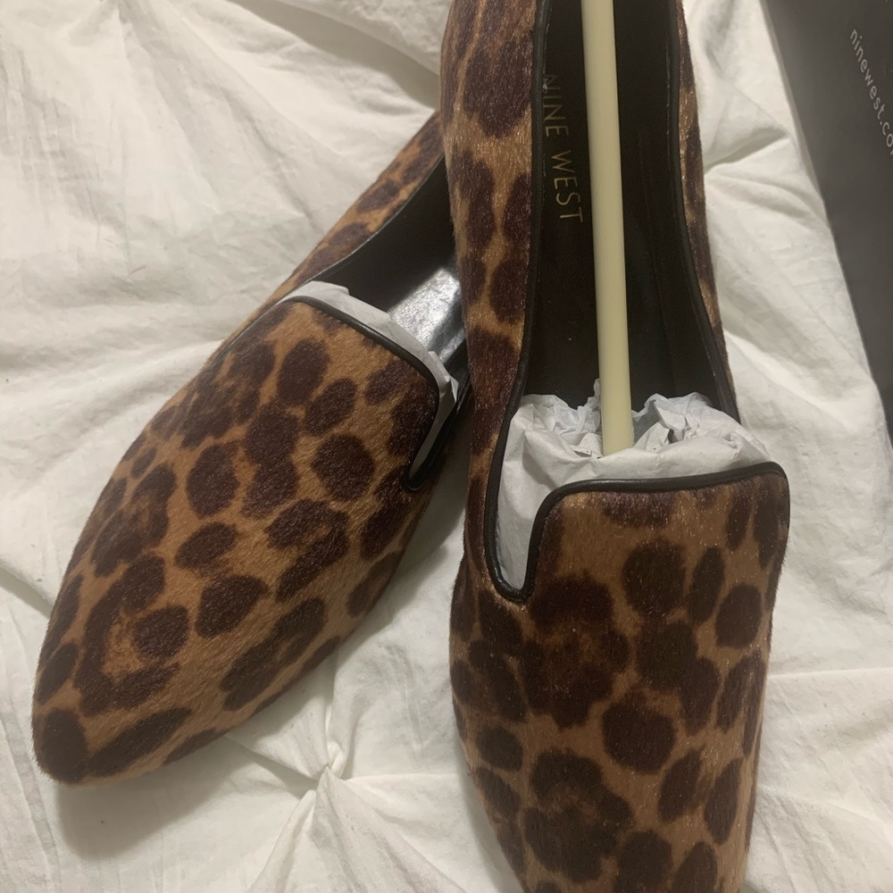 Nine West Leopard loafers